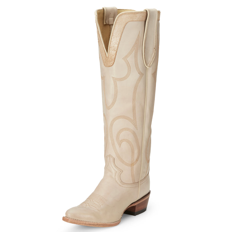 Justin Boots Womens Vintage Verlie Vanilla 17 In Top Round Toe Cowgirl Boot