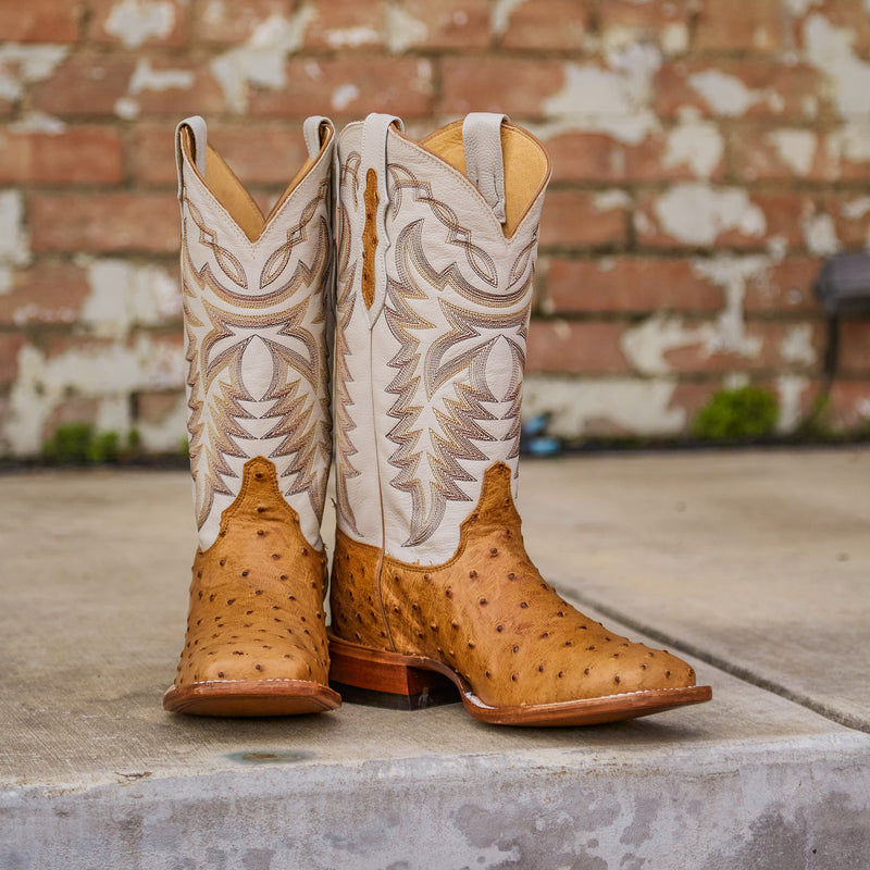 Justin Boot Company Men's Pascoe Antique Tan Vintage Full Quill Ostrich 13in Shaft