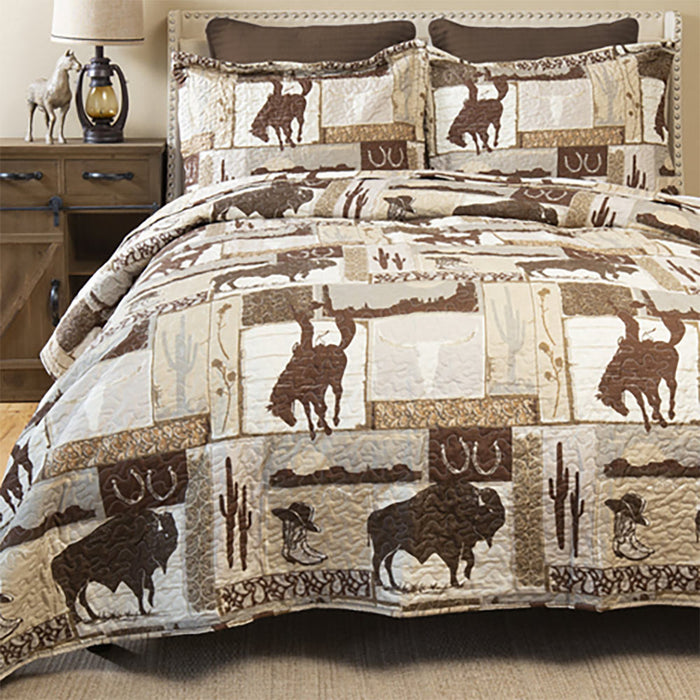 Carstens Wrangler Vintage Cowboy Quilt King Set