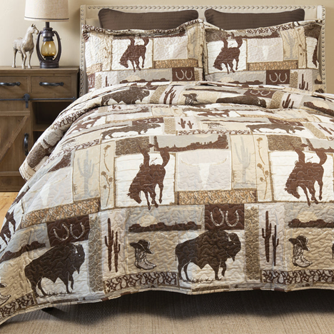 Carstens Wrangler Vintage Cowboy Quilt Queen Set