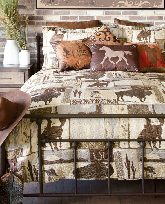 Carstens Wrangler Vintage Cowboy Quilt Queen Set
