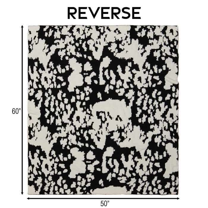 Carstens Black and White Cowhide Stretchy Throw