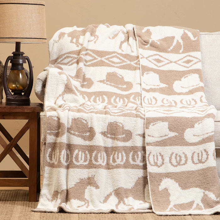 Carstens Tan Rodeo Stretchy Throw
