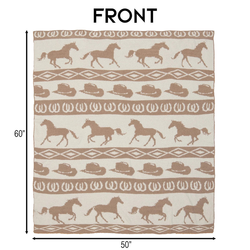 Carstens Tan Rodeo Stretchy Throw