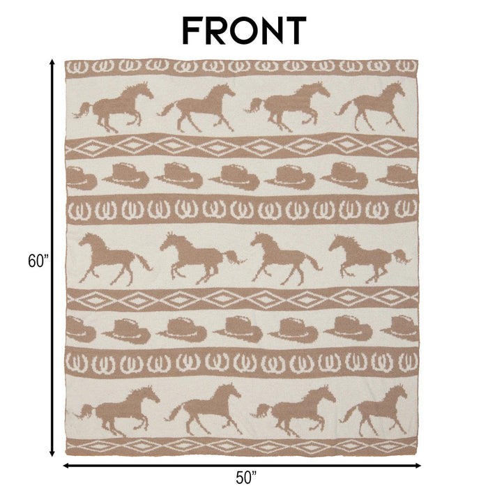 Carstens Tan Rodeo Stretchy Throw