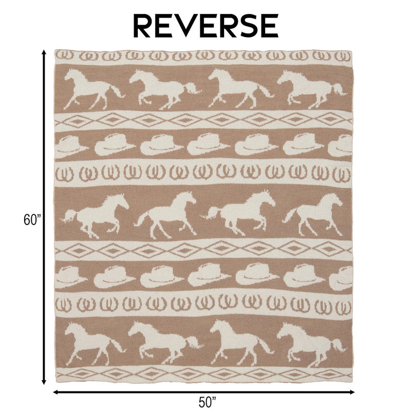 Carstens Tan Rodeo Stretchy Throw