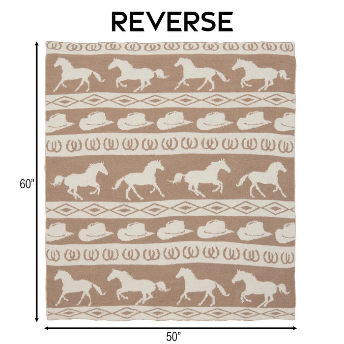 Carstens Tan Rodeo Stretchy Throw