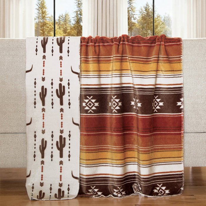 Carstens Wrangler Desert Sands Double Sided Plush Throw