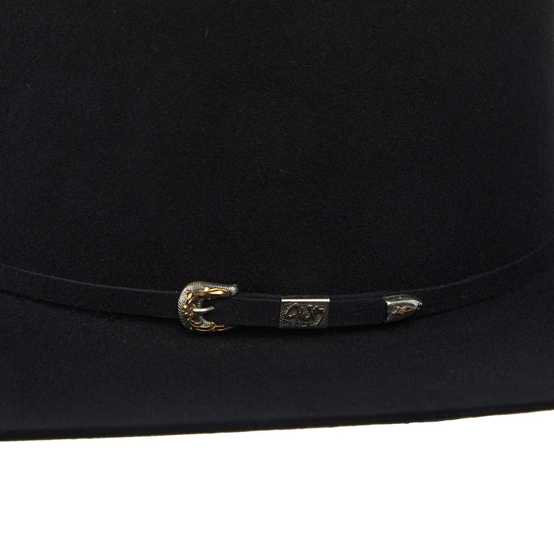 Jw Brooks Custom Hats 100X Black 8.25OZ 5in Brim Felt Cowboy Hat