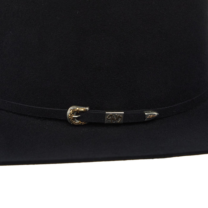 Jw Brooks Custom Hats 100X Black 8.25OZ 5in Brim Felt Cowboy Hat