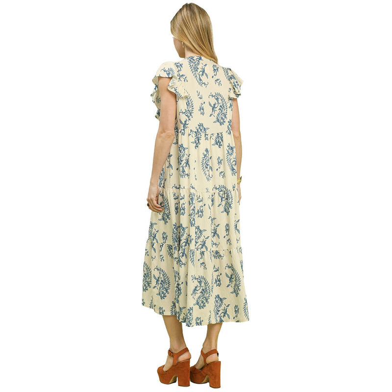 Umgee Usa Inc. Women's Blue Paisley Midi Dress