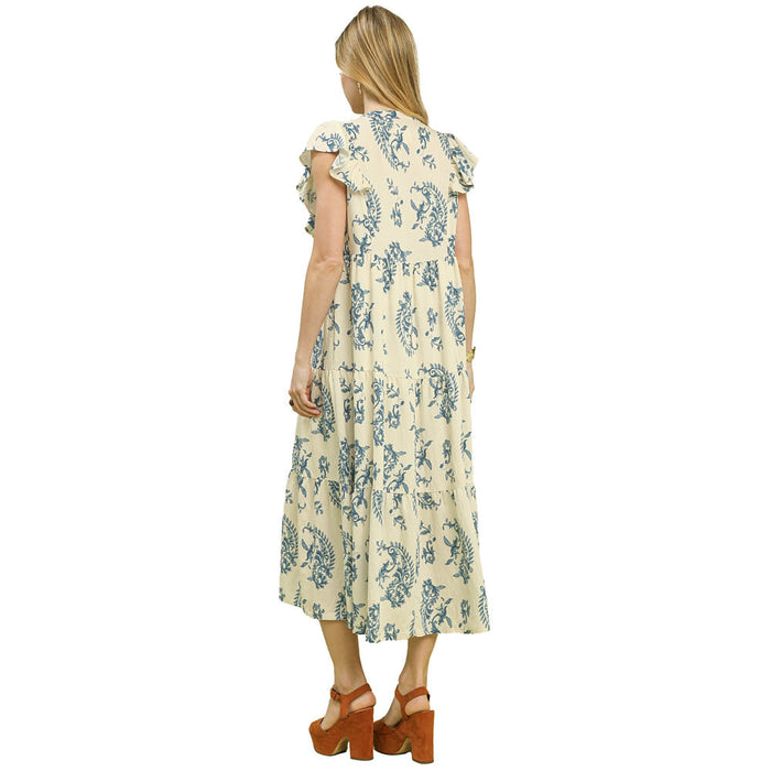 Umgee Usa Inc. Women's Blue Paisley Midi Dress