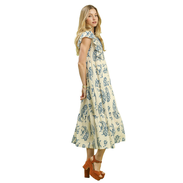 Umgee Usa Inc. Women's Blue Paisley Midi Dress