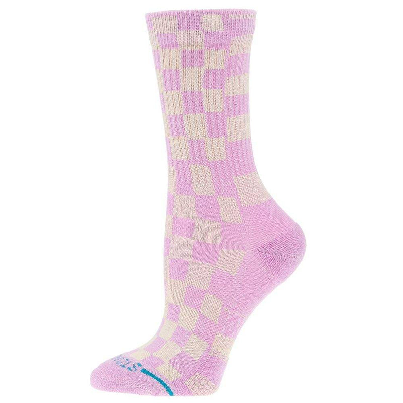 Stance Kids Checkidy Check Pink Crew Sock