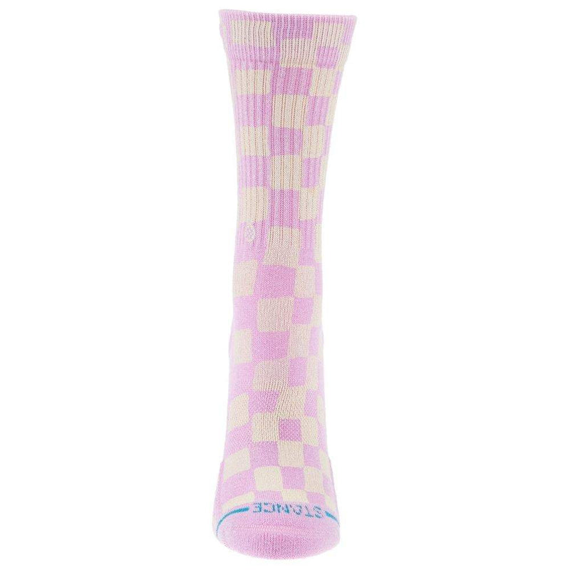 Stance Kids Checkidy Check Pink Crew Sock