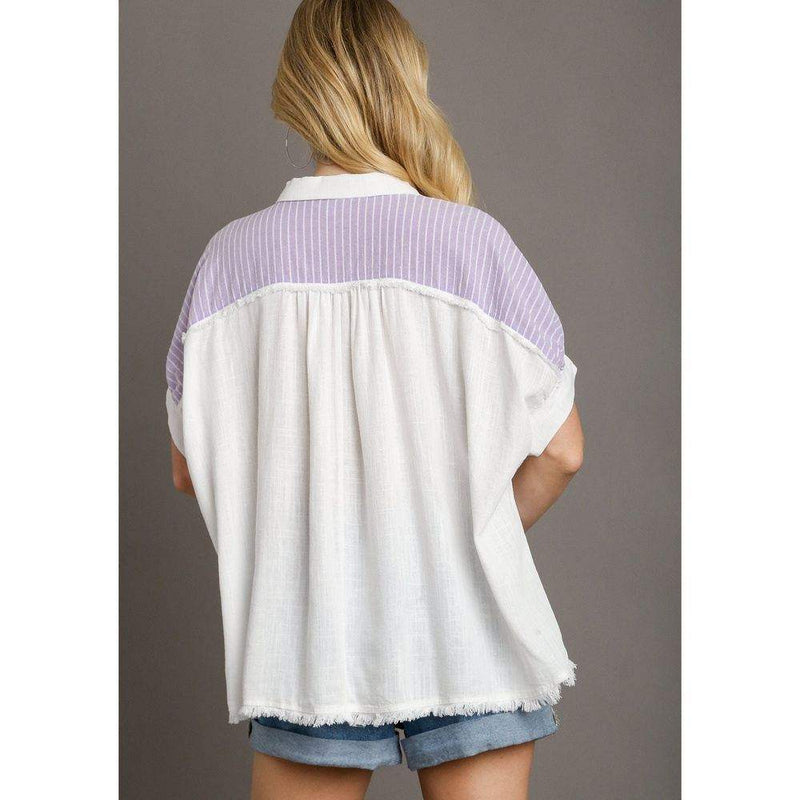 Umgee Usa Inc. Women's Lavender Striped Top