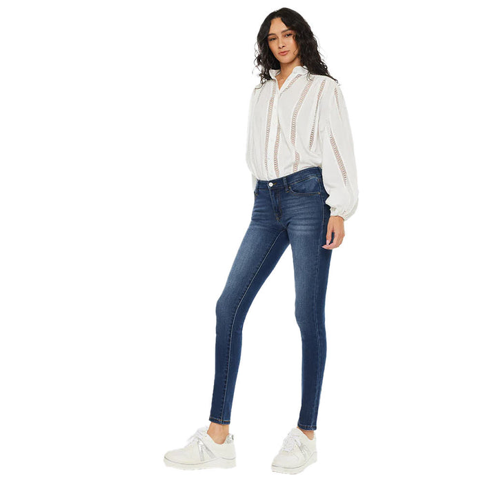 Kancan Women's Medium Wash Super Skinny Jean