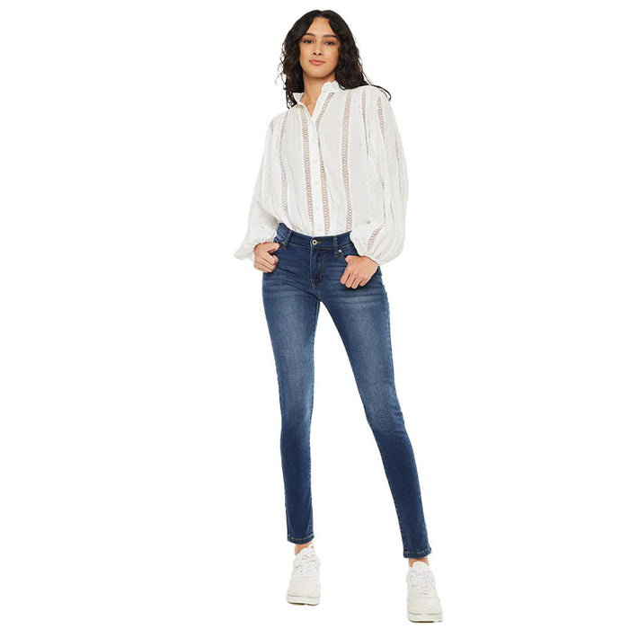 Kancan Women's Medium Wash Super Skinny Jean