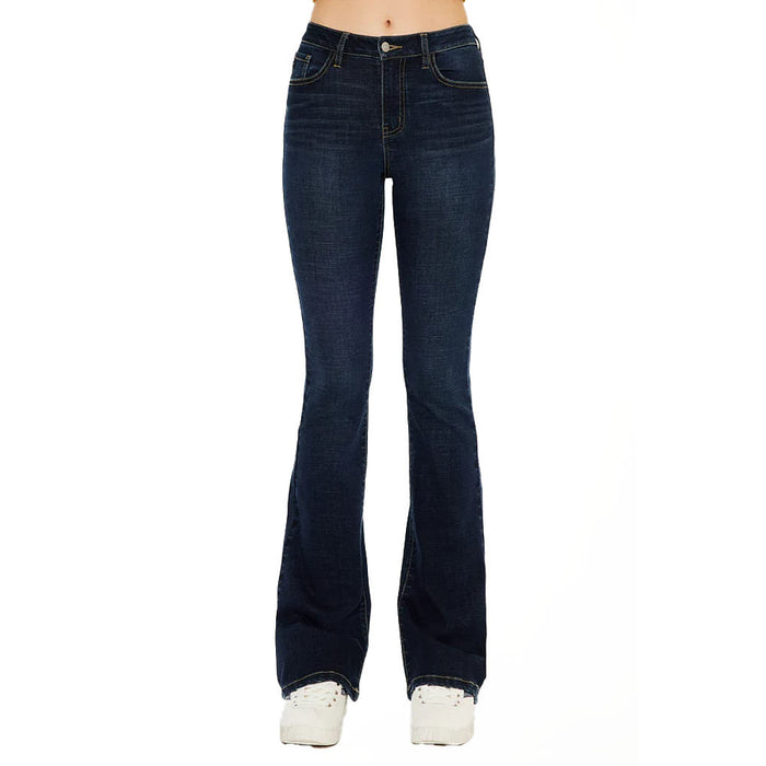 Kancan Women's Dark Wash High Rise Boot Cut Jean