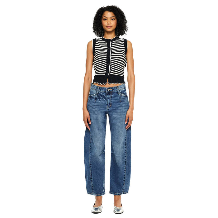 Kancan Women's Dark Low Slung Horseshoe Fit Jean