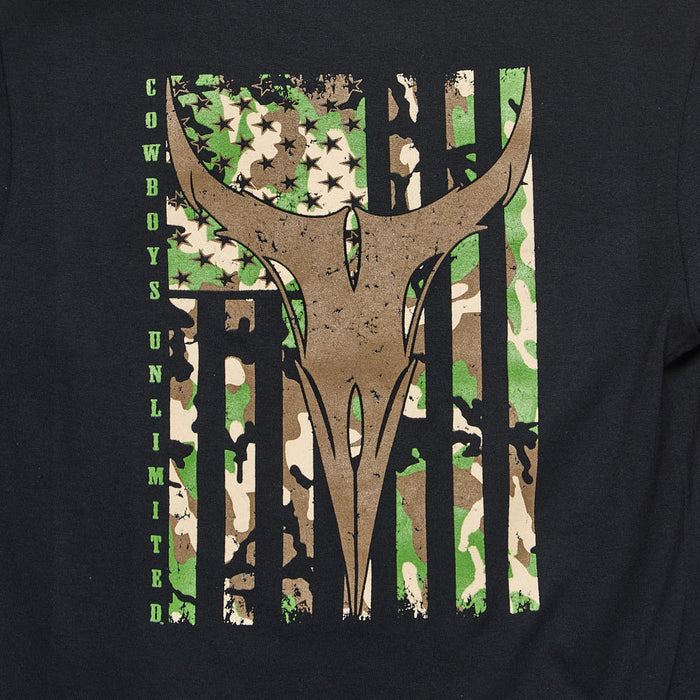 Moss Brothers Black Camo Longhorn Tee