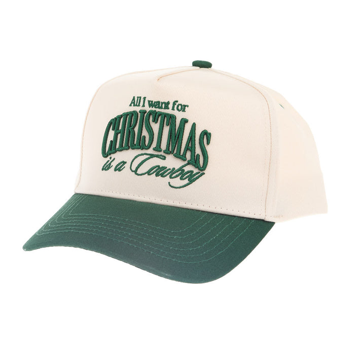 Kenzkustomz All I Want For Christmas Is A Cowboy Green Trucker Cap