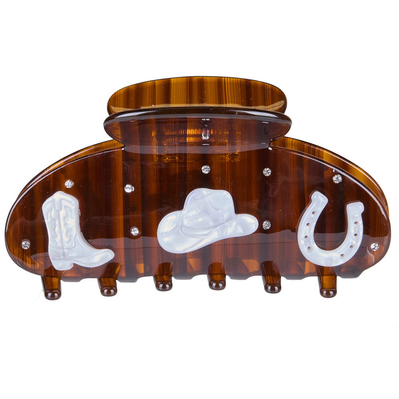 Kenzkustomz Brown Cowgirl Charm Hair Clip