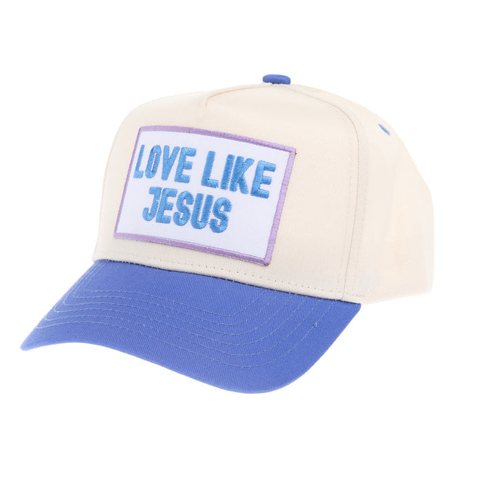 Kenzkustomz Love Like Jesus Periwinkle Vintage Trucker Cap
