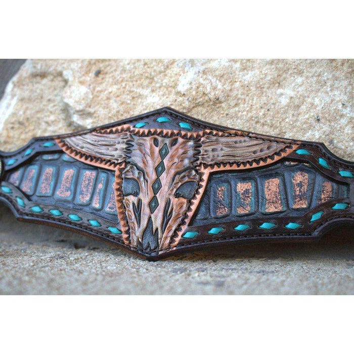 Kk Leathers Copper Gator Desert Dweller Bronc Noseband Nylon Horse Halter