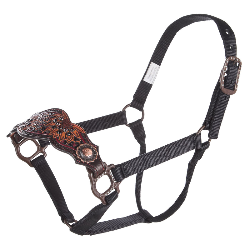 Kk Leathers Red Leopard Sunflower Bronc Halter
