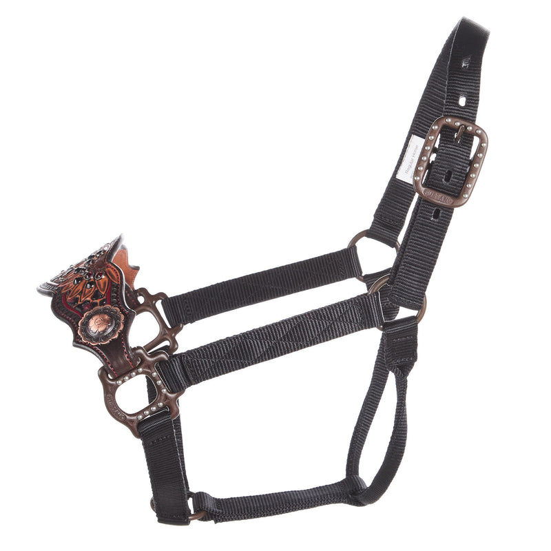 Kk Leathers Red Leopard Sunflower Bronc Halter