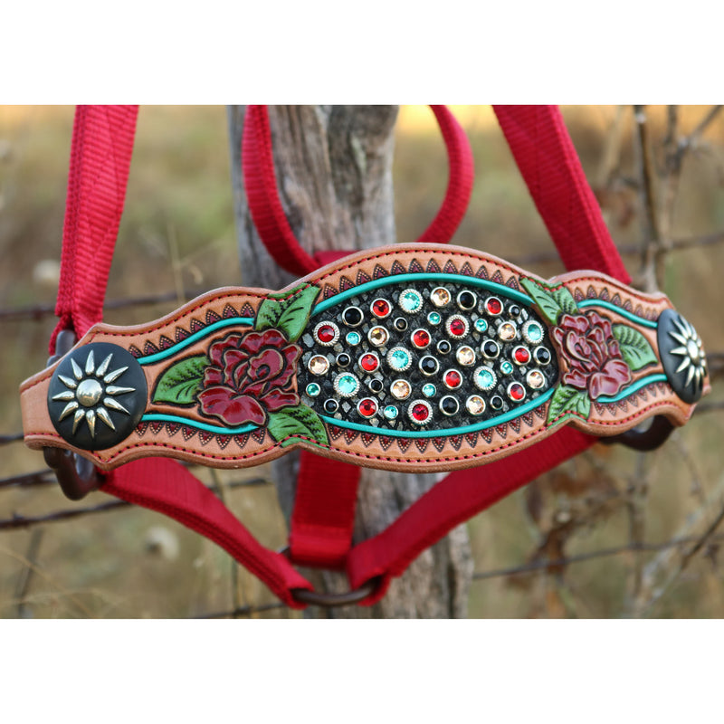Kk Leathers Red Roses Bronc Halter