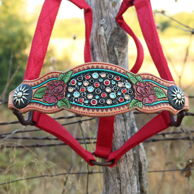 Kk Leathers Red Roses Bronc Halter