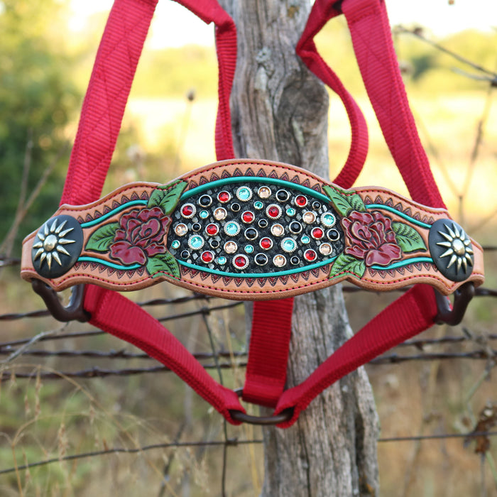 Kk Leathers Red Roses Bronc Halter