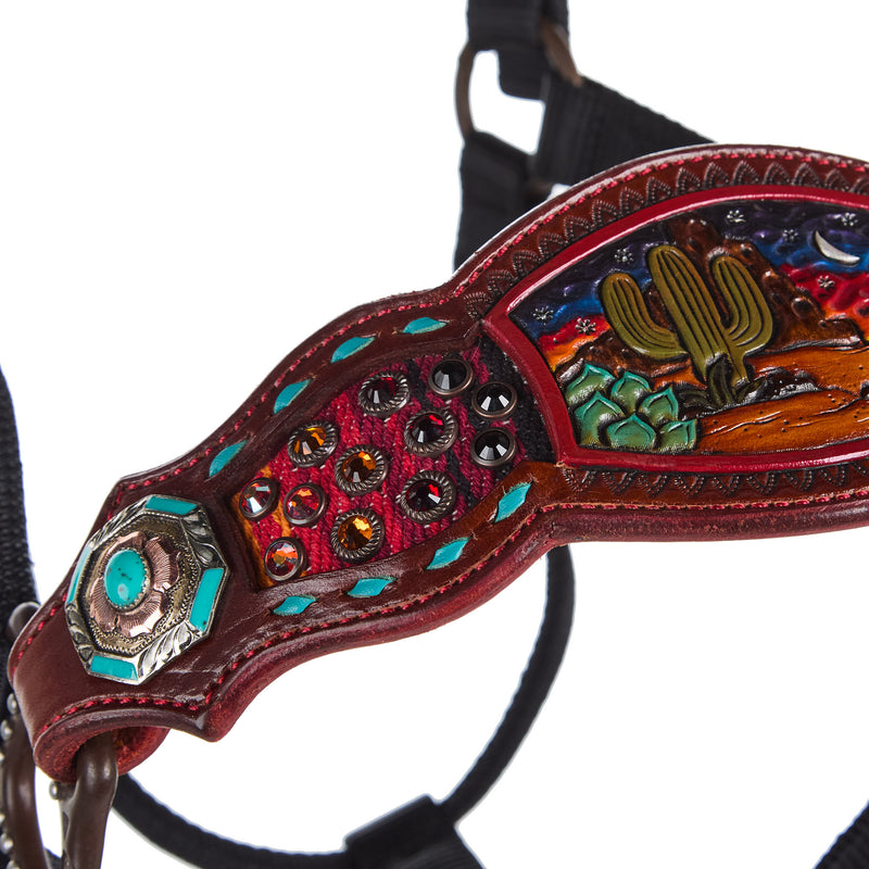 Kk Leathers Red Serape Desert Bronc Halter