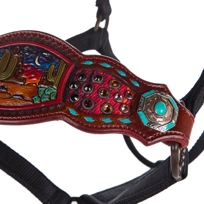 Kk Leathers Red Serape Desert Bronc Halter