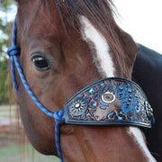 Kk Leathers Royal Blue War Horse Bronc Noseband Rope Halter