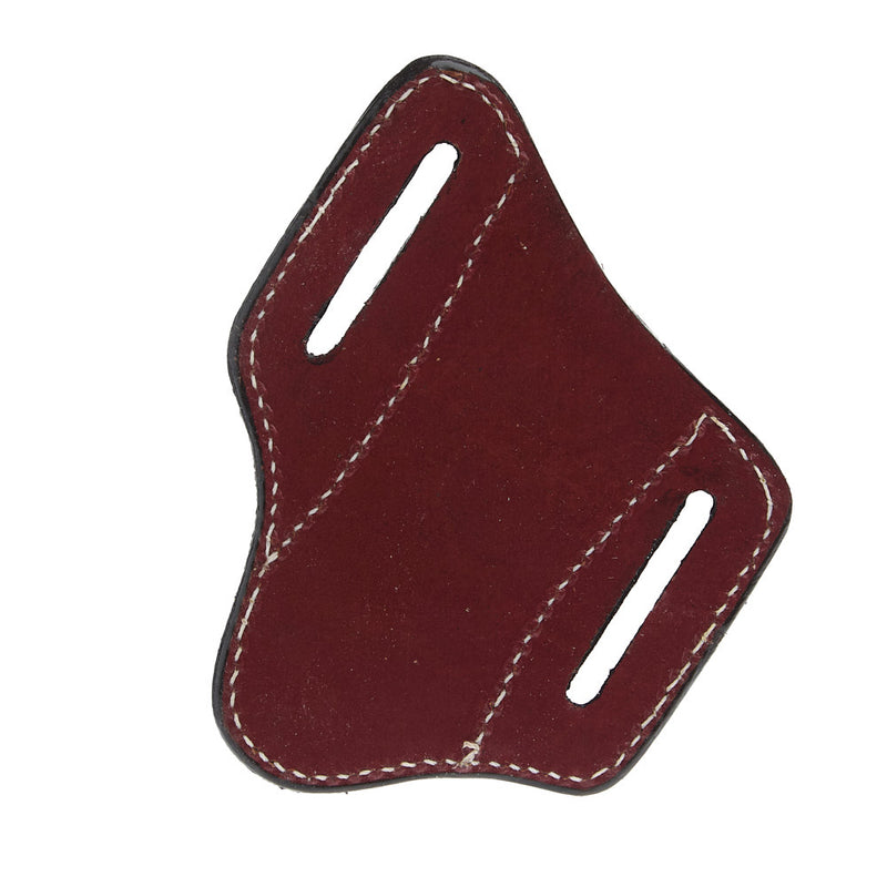 Western Fashion Circle SH Cutlery Trapper Knife Sheath Brown X Stamp