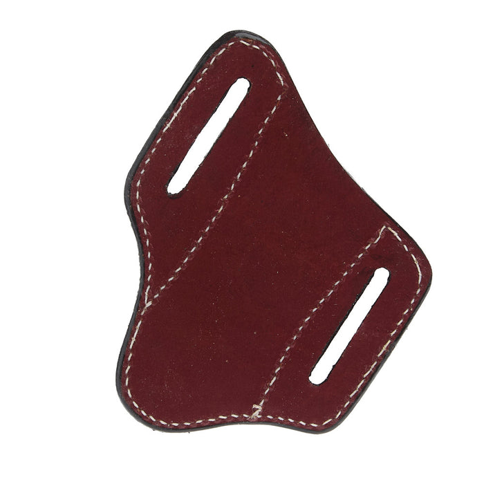 Western Fashion Circle SH Cutlery Trapper Knife Sheath Brown X Stamp