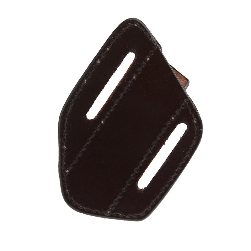 Western Fashion Circle SH Cutlery Trapper Knife Sheath Dark Brown Flower Stamp