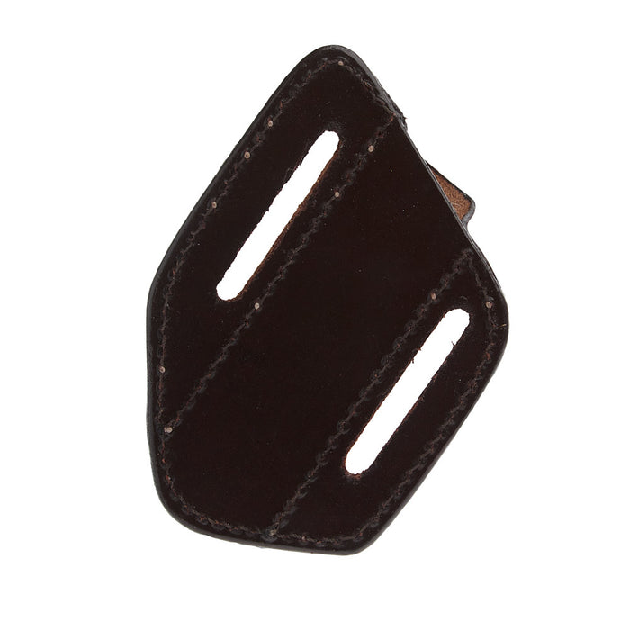 Western Fashion Circle SH Cutlery Trapper Knife Sheath Dark Brown Flower Stamp