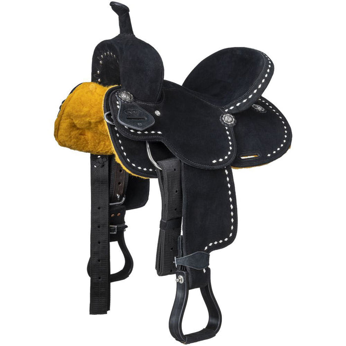 Tough 1 King Series Youth Stratford Suede Barrel Saddle