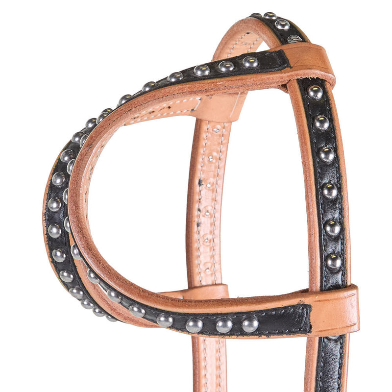 Kathys Show Equipment Black Inlay Double Ear Show Headstall