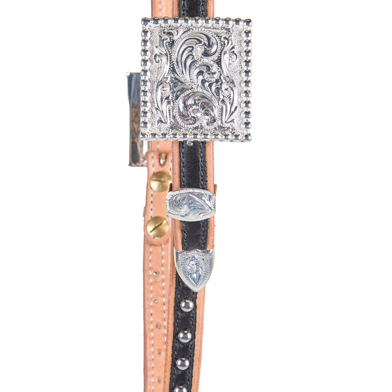 Kathys Show Equipment Black Inlay Double Ear Show Headstall