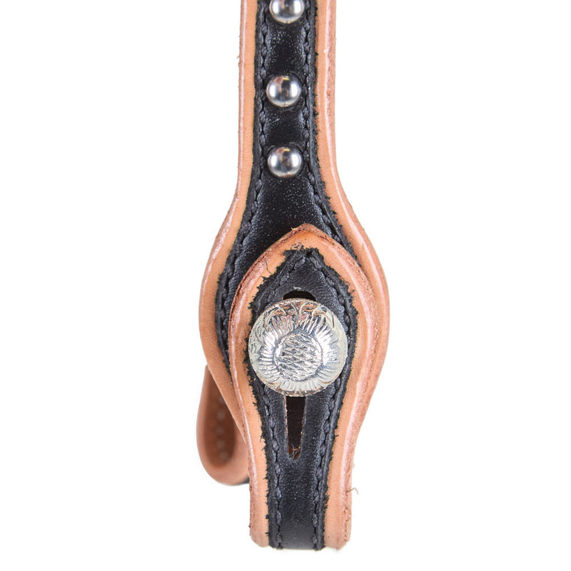 Kathys Show Equipment Black Inlay Double Ear Show Headstall