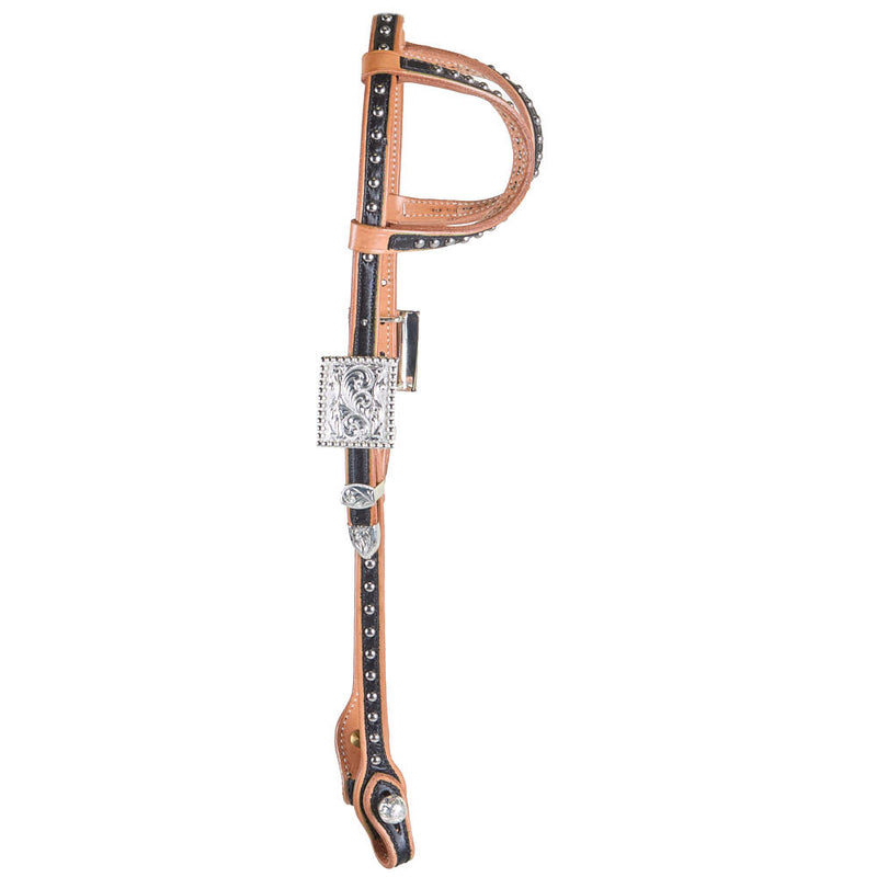 Kathys Show Equipment Black Inlay Double Ear Show Headstall
