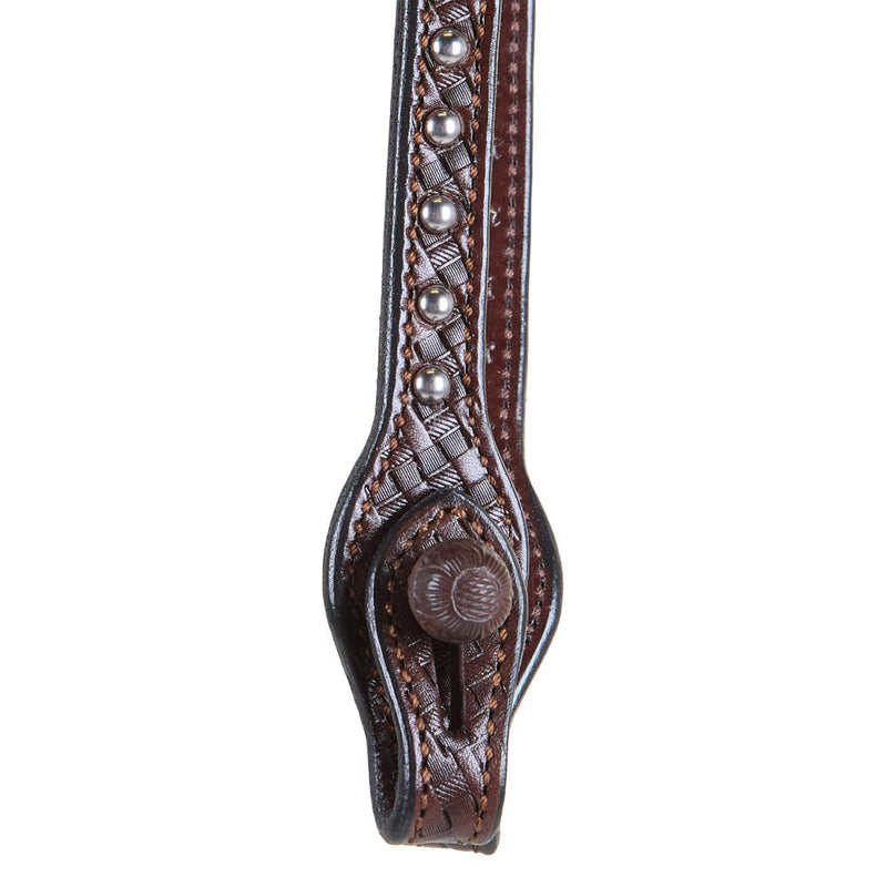 Kathys Show Equipment Chocolate Basket Stamp Dotted Double Ear Show Headstall