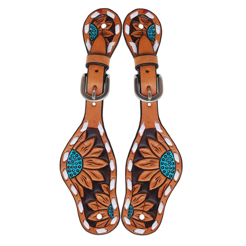 Rafter T Ranch Company Turquoise Sunflower Youth Spur Straps