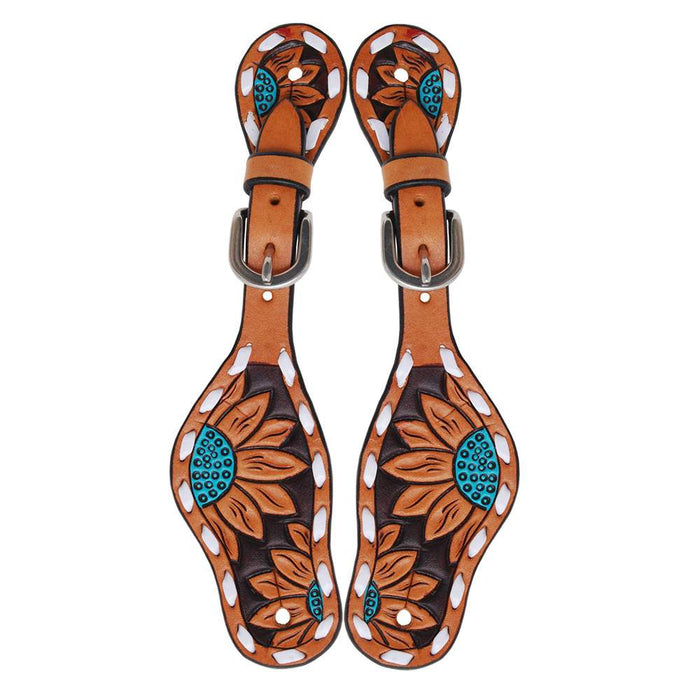 Rafter T Ranch Company Turquoise Sunflower Youth Spur Straps