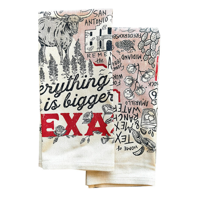 Southern Fried Designs Everything Is Bigger In Texas Kitchen Towel